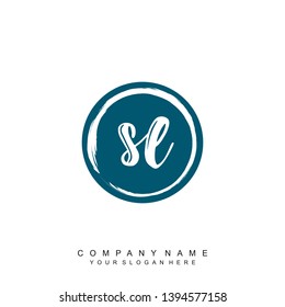 Initial letter SL beautiful handwriting logo vector template