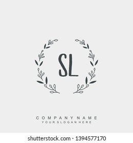 Initial letter SL beautiful handwriting logo vector template