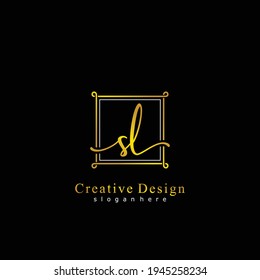 Ursprünglicher Brief SL Kalligrafie handgeschriebenes Logo. Handgeschriebenes Alphabet in der Logo-Vorlage. Buchstaben und Alphabet für Ihr Logo-Design.