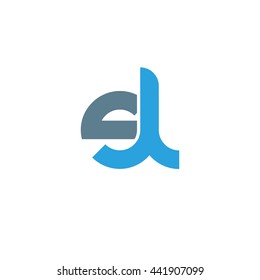 initial letter sl linked round lowercase logo blue