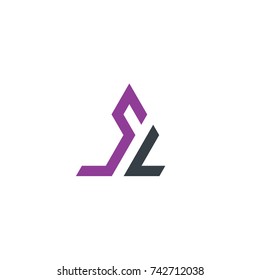 Initial Letter SL Linked Triangle Design Logo