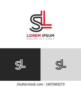 Initial Letter SL linked uppercase overlap modern logo design template. Suitable for business, consulting group company