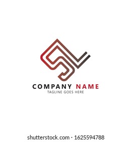 Initial letter sl linked uppercase modern logo design template elements. Red black gradation letter isolated on white background. Suitable for company logo, business, consulting group company.