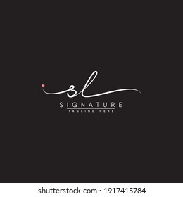Logo für den Anfangsbuchstaben SL - handgeschriebenes Signaturlogo