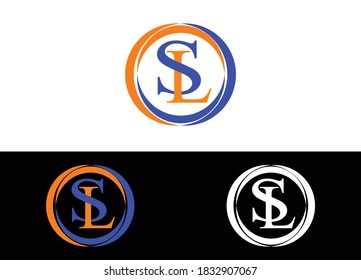 Initial Letter SL Logo or Icon Design Vector Image Template