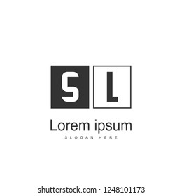 Initial letter SL logo template design. minimal letter logo design