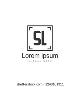 Initial letter SL logo template design. minimal letter logo design