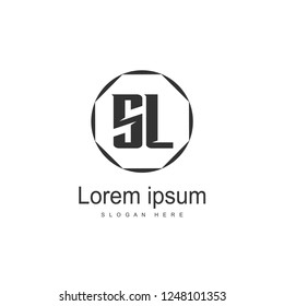 Initial letter SL logo template design. minimal letter logo design