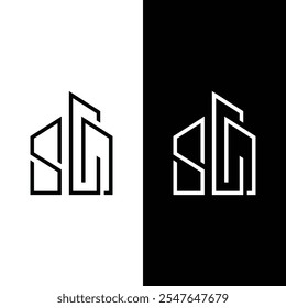 Initial letter SLA real estate realtor property construction house building.