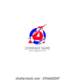 Letra inicial Elementos de plantilla de diseño de logotipo moderno en mayúsculas y minúsculas. Letra roja con círculo azul aislado en fondo blanco. Adecuado para negocios, grupo consultor, logotipo de empresa