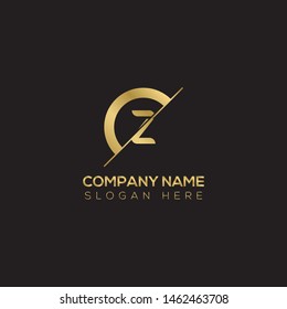 Initial Letter sliced z uppercase modern logo design template elements. Gold letter Isolated on black background. Suitable for business, consulting group company.