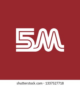 Initial Letter SM 5M Linked Design Logo Template