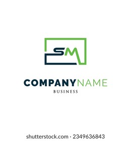 Plantilla de diseño de logotipo de icono de SM carta inicial