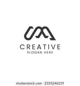 Letra inicial imagen vectorial del logotipo SM