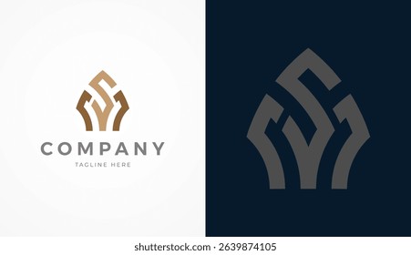 Initial Letter SM Logo Design, Stylish letter SM with two color, usable for brand and company logos, vector illustration