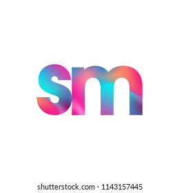 Initial Letter SM Logo Lowercase colorful design, Modern and Simple Logo Design.
