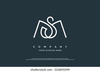 Letra inicial logotipo SM o plantilla de vector de diseño con logotipo MS