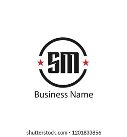 Initial Letter SM Logo Template Design
