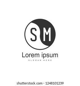 Initial letter SM logo template design. minimal letter logo design