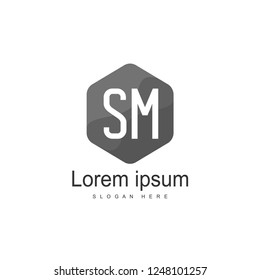 Initial letter SM logo template design. minimal letter logo design