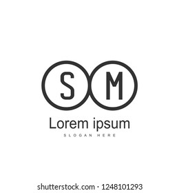 Initial letter SM logo template design. minimal letter logo design