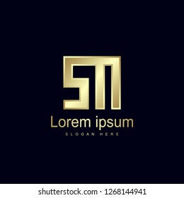 Initial Letter SM Logo Template Vector Design