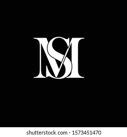 Initial letter sm s m uppercase modern logo design template elements. White letter Isolated on black background. Suitable for business, consulting group company.