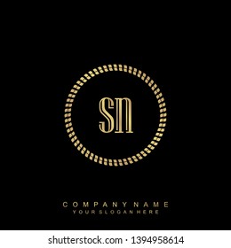 Initial letter SN beautiful handwriting logo vector template