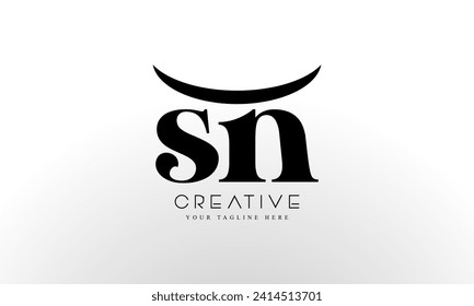 Initial letter SN logo design template
