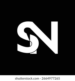 Initial letter SN logo design 