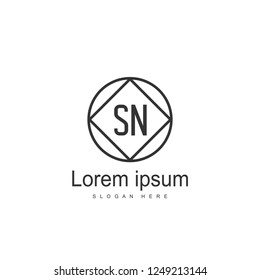 Initial letter SN Logo Template. Minimalist letter logo design