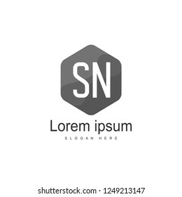 Initial letter SN Logo Template. Minimalist letter logo design