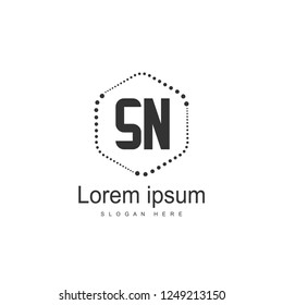 Initial letter SN Logo Template. Minimalist letter logo design
