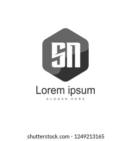 Initial letter SN Logo Template. Minimalist letter logo design