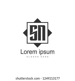 Initial letter SN Logo Template. Minimalist letter logo design