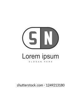 Initial letter SN Logo Template. Minimalist letter logo design