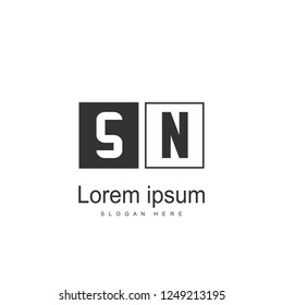 Initial letter SN Logo Template. Minimalist letter logo design