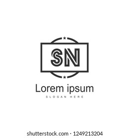 Initial letter SN Logo Template. Minimalist letter logo design