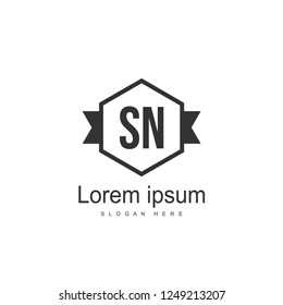 Initial letter SN Logo Template. Minimalist letter logo design