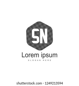 Initial letter SN Logo Template. Minimalist letter logo design