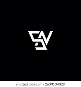 Initial Letter SN NS Logo Design with Modern Minimal Style.