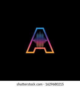 Initial Letter A Sound Weaves Logo Design Concept