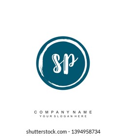 Initial letter SP beautiful handwriting logo vector template