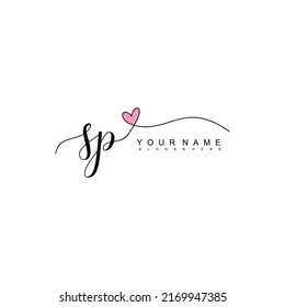 Initial Letter Sp Calligraphy Handwritten Logo Stock Vector (Royalty ...