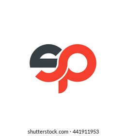 initial letter sp linked round lowercase logo red