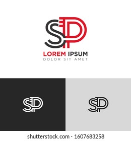 Initial Letter SP linked uppercase overlap modern logo design template. Suitable for business, consulting group company
