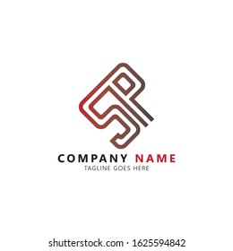 Initial letter sp linked uppercase modern logo design template elements. Red black gradation letter isolated on white background. Suitable for company logo, business, consulting group company.