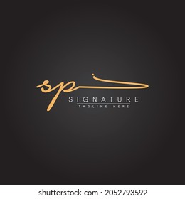 Initial Letter SP Logo - handgezeichnetes Signaturstil-Logo