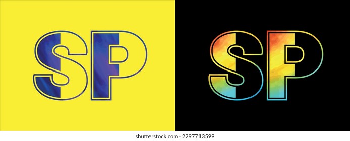 Letra inicial logotipo SP Plantilla de diseño vectorial de iconos. Logotipo de lujo premium para la identidad empresarial