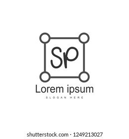 Initial letter SP Logo Template. Minimalist letter logo design